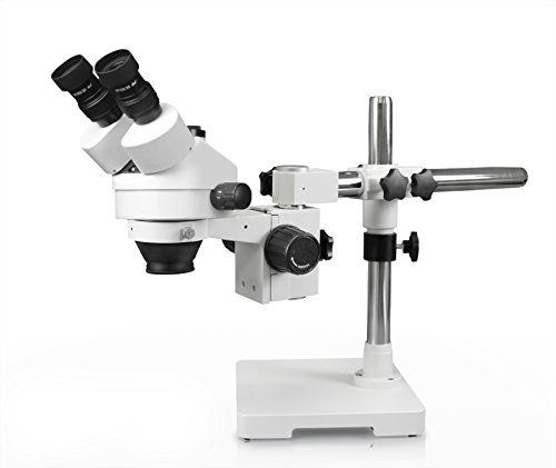 Vision VS-3FZ-IFR07-5N Trinocular Zoom Stereo Microscope | 10x WF Eyepiece |0.7X—4.5X Zoom Range, 3.5X—90x Magnification, 0.5X & 2X Barlow Lens |144-LED Ring Light W Control, 5.0MP Digital Camera