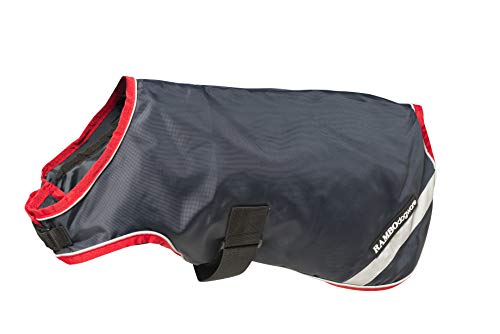 Horseware Rambo Waterproof Dog Coat, X-Large, Navy/Red