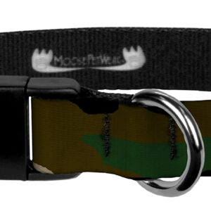 Moose Pet Wear Camo Dog Collar - Camouflage Waterproof Dog Collar, Made in the USA - 1 Inch Adjusts 13 - 21 Inches, Large, Camouflage (ACDL1-L-CAMO)
