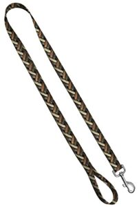 moose pet wear deluxe dog leash - patterned heavy duty pet leashes, made in the usa – 1 inch x 4 feet, leather weave