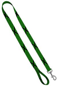 moose pet wear deluxe dog leash - patterned heavy duty pet leashes, made in the usa – 1 inch x 4 feet, tiki green