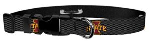 dog collar – iowa state university adjustable pet collars, made in the usa – carbon fiber, 1 inch large