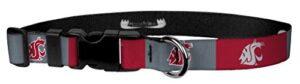 moose pet wear adjustable collar 1" m, washington state - red/grey box logo (acdl1-m-wst025)