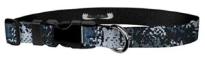 camo dog collar - camouflage waterproof dog collar, made in the usa - 3/4 inch adjusts 11.5 - 17.5 inches, medium, digi camo blue