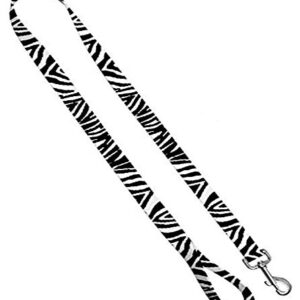 Moose Pet Wear Deluxe Dog Leash - Patterned Heavy Duty Pet Leashes, Made in the USA – 3/4 Inch x 6 Feet, Zebra