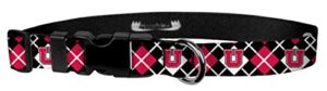 moose racing dog collar – university of utah utes adjustable pet collars, made in the usa – 3/4" wide, medium, argyle