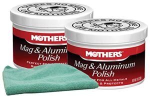 mothers 05101 mag & aluminum polish (10 oz) bundle with microfiber cloth (3 items)