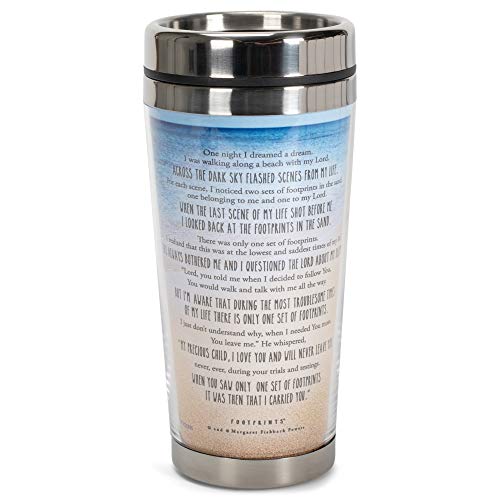 Dicksons Footprints in the Sand Poem 16 Oz. Stainless Steel Insulated Travel Mug with Lid