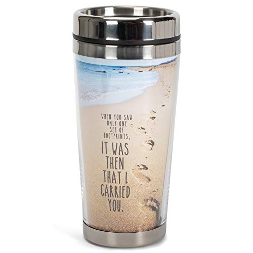 Dicksons Footprints in the Sand Poem 16 Oz. Stainless Steel Insulated Travel Mug with Lid