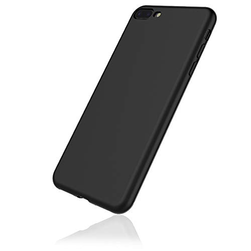 EasyAcc Slim Case for iPhone 8 Plus/iPhone 7 Plus, [Support Wireless Charging] Black TPU Phone Case Matte Finish Profile Phone Cover Compatible with iPhone 8 Plus/iPhone 7 Plus