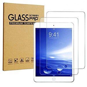 sincase ipad mini screen protector, [2-pack] 2.5d curved edge hd premium ipad mini 2/3 tempered glass screen protector crystal clear 9h 0.26mm anti-scratch shatterproof bubble-free screen film