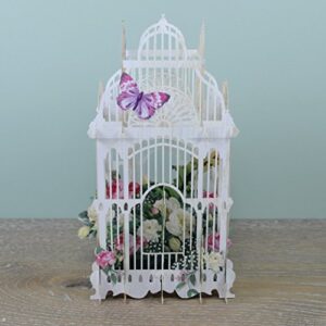 paper d'art flower cage 3d pop up greeting card