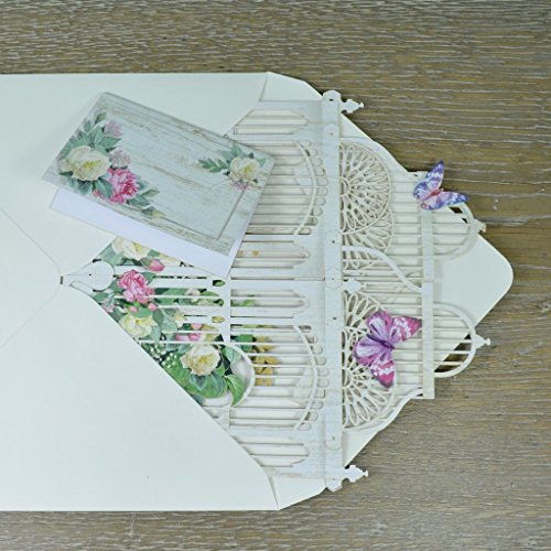 Paper d'Art Flower Cage 3D Pop Up Greeting Card