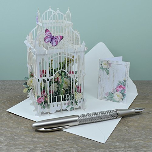 Paper d'Art Flower Cage 3D Pop Up Greeting Card