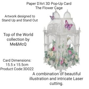 Paper d'Art Flower Cage 3D Pop Up Greeting Card