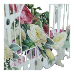 Paper d'Art Flower Cage 3D Pop Up Greeting Card