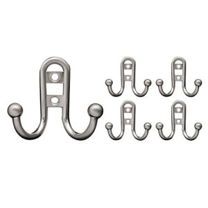 franklin brass b46115m-sn-c double robe hook with ball end (5 pack), satin nickel