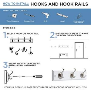 Franklin Brass B46115M-SN-C Double Robe Hook with Ball End (5 Pack), Satin Nickel