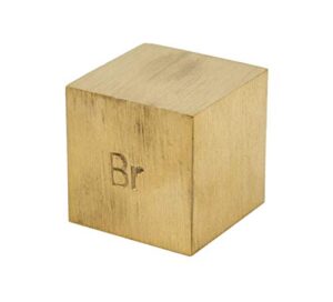 density cube, brass (br) with element stamp - 0.8 inch (20mm) sides - for density investigation, specific gravity & specific heat activities - eisco labs