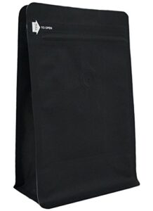12 oz. matte black foil square bottom gusseted bag w/e-zip & valve (block bottom bag, flat bottom bag)