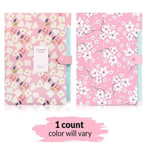 SKYDUE Expanding File Folders with 8 lables, Floral Printed Accordion Document Folder Organizer US Letter Size