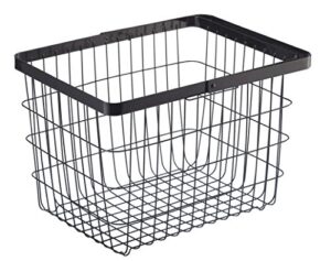 yamazaki wire home laundry basket-storage hamper, medium, black