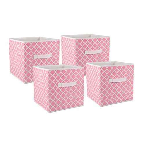 DII Non Woven Polyester Storage Bin, Pink Sorbet, Small Set of 4