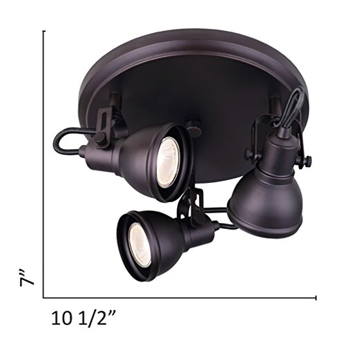 CANARM ICW622A03ORB10 LTD Polo 3 Light Ceiling/Wall, Oil Rubbed Bronze with Adjustable Heads