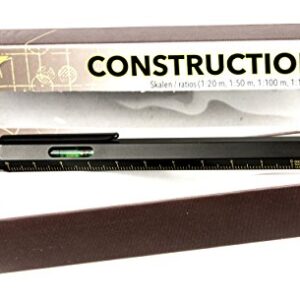 Troika CONSTRUCTION Multitasking Ballpoint Pen - PIP20/BG - Black/Gold - Centimetre and Inch Ruler - 1:20 m and 1:50 m Scale - Spirit Level - Slotted and Phillips Screwdriver - Stylus