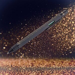 Troika CONSTRUCTION Multitasking Ballpoint Pen - PIP20/BG - Black/Gold - Centimetre and Inch Ruler - 1:20 m and 1:50 m Scale - Spirit Level - Slotted and Phillips Screwdriver - Stylus