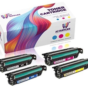 AZ Compatible Toner Cartridge Replacement for HP 647A-648A (CE260A, CE261A, CE262A, CE263A) 4 Pack Set - 1 Black / 1 Cyan / 1 Magenta / 1 Yellow