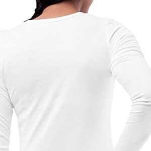 Sivvan Scrubs for Women - Long Sleeve Comfort Underscrub Tee - S8500 - White - M