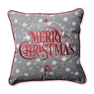 pillow perfect snowy christmas grey-red 16.5" throw pillow