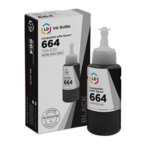 ld compatible ink bottle replacement for epson 664 t664120 high yield (black)