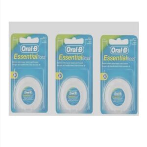3x 50m oral b essential dental floss waxed - mint waxed by