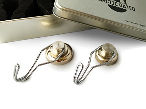 Arctic Strong Magnetic Swivel Hooks with Storage Box, Chrome Steel (Pack of 4)