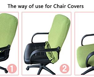 Trycooling Modern Simplism Style Chair Covers Cotton Office Computer Stretchable Rotating Chair Cover (Large, Black)