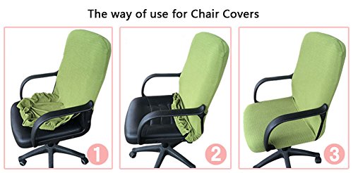 Trycooling Modern Simplism Style Chair Covers Cotton Office Computer Stretchable Rotating Chair Cover (Large, Black)