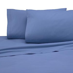 martex cotton rich bed sheet set - brushed cotton blend, super soft finish, wrinkle resistant, quick drying, bedroom, guest room - 3-piece twin set, ceil blue