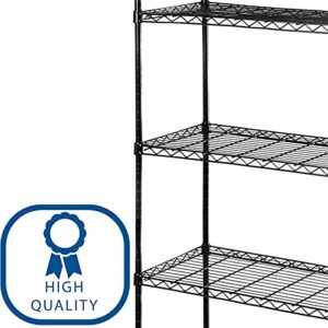 Seville Classics 5-Tier Black Epoxy Steel Wire Shelving, 30" W x 14" D x 60" H