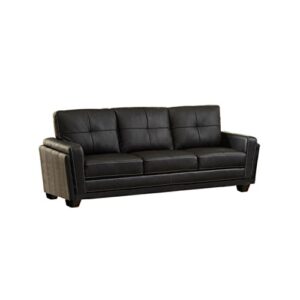 homes: inside + out sheradome modern black leatherette sofa