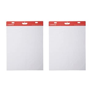 universal unv-35603 25 in. x 30 in. unruled self-stick easel pad - white (30 sheets, 2/carton)