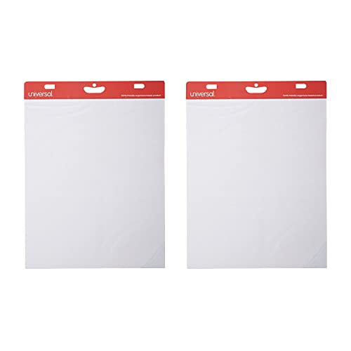 Universal UNV-35603 25 in. x 30 in. Unruled Self-Stick Easel Pad - White (30 Sheets, 2/Carton)