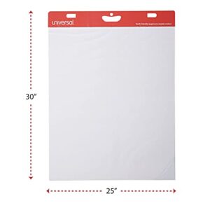 Universal UNV-35603 25 in. x 30 in. Unruled Self-Stick Easel Pad - White (30 Sheets, 2/Carton)