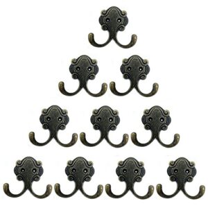 richohome retro octopus double prong robe hook,coat and hat hook- pack of 10