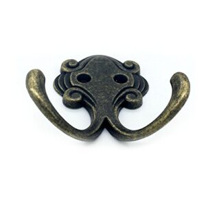 Richohome Retro Octopus Double Prong Robe Hook,Coat and Hat Hook- Pack of 10