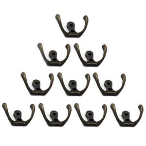 richohome retro double prong robe hook,hat and jewelry hook- pack of 10