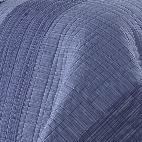 Nautica | Riverview Collection | 100% Cotton Reversible and Light-Weight Quilt Bedspread, Pre-Washed for Extra Comfort, Easy Care Machine Washable, Queen, Blue