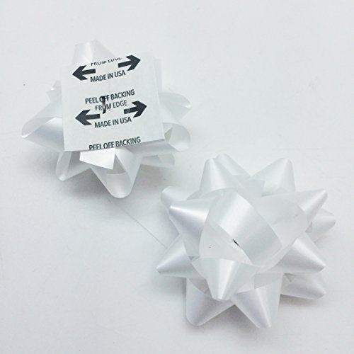 PEPPERLONELY Brand 20PC Peel & Stick Christmas Confetti Gift Bows 2-3/4", White