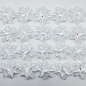 PEPPERLONELY Brand 20PC Peel & Stick Christmas Confetti Gift Bows 2-3/4", White